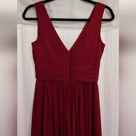 A-Line V-Neck Floor Length Chiffon Dress - Size 8 - Picture 3 of 7